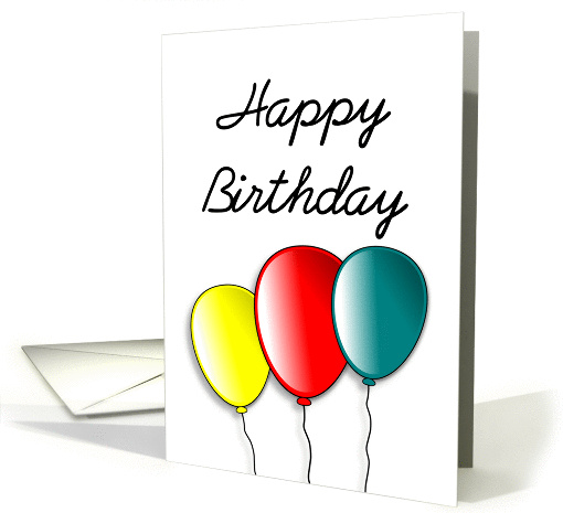 Simply Happy Birthday with balloons card (971925)