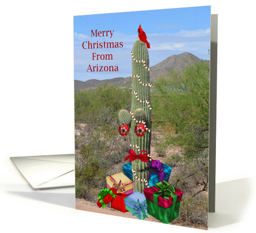 Merry Christmas From Arizona, Christmas cactus, our home to yours card