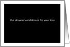 Condolences - Simply Black card