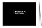 Pisces - Simply Black card