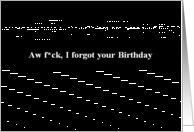 Simply Black - Aw f*ck, I forgot your Birthday card