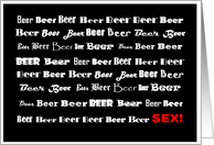 simply black - beer & sex card