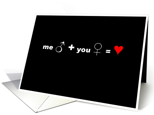 simply black - boy and girl equals love card (874409)
