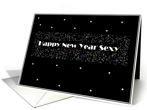 simply black - happy new year sexy card (878101)