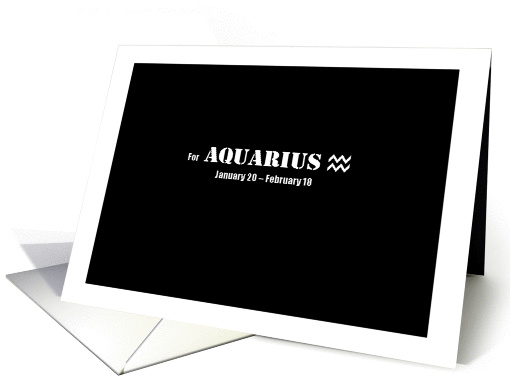 Aquarius - Simply Black card (999993)