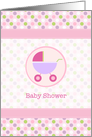 Pink Pram Baby Shower Invitation card
