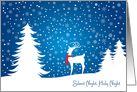 Reindeer in a Snowy Forest Christmas card