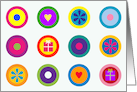 Bright Circle Icons Grid Birthday card