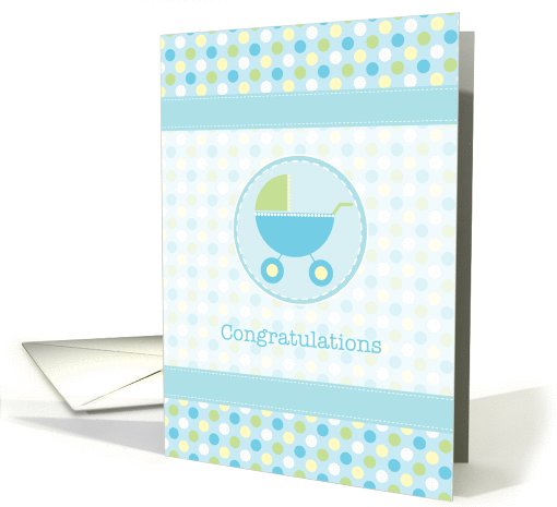 Blue Pram Baby Congratulations card (1036641)