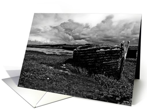 Birthday - row boat in black & white card (698820)