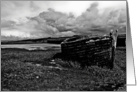 Birthday - row boat in black & white card