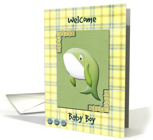 Welcome Baby Boy - Whale card (699898)