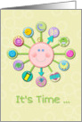 New Baby Congratulations Welcome Cute Clock It’s Time card