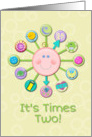 Twins New Baby Congratulations Welcome Cute Clock It’s Times Two card