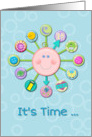 New Baby Boy Congratulations Welcome Cute Clock It’s Time card