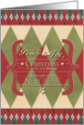 Christmas and New Year Holiday Greetings Peace and Joy card