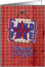 Memorial Day Never Forget Land of the Free Rustic Door Sign card