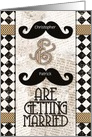 Gay Wedding Announcements Custom Names Vintage Mustaches card