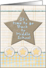 Middle School Back to School Stars and Notebook Paper card