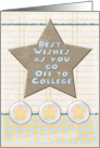 Off to College Best Wishes Stars and Notebook Paper card