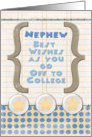 Nephew Off to College Best Wishes Stars and Notebook Paper card