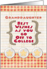 Granddaughter Off to College Best Wishes Stars and Notebook Paper card