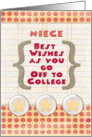 Niece Off to College Best Wishes Stars and Notebook Paper card