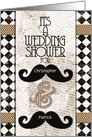 Gay Wedding Shower Invitations Custom Names Vintage Mustaches card