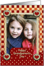 Happy Grandparents Day Checkerboard Hearts Photo Card