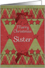 Merry Christmas Sister Scrapbook Style Stars and Glitter Effects card