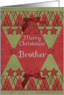 Merry Christmas Brother Scrapbook Style Stars and Glitter card