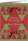 Merry Christmas Step Sister Scrapbook Style Stars and Glitter card