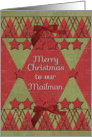 Merry Christmas to our Mailman Scrapbook Style Stars and Glitter card