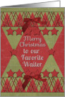 Merry Christmas to our Favorite Waiter Scrapbook Style Stars card