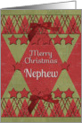 Merry Christmas Nephew Scrapbook Style Stars and Glitter card