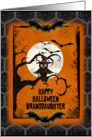 Happy Halloween Granddaughter Spooky Tree with Owl and Bats card