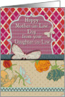 Happy Mother-in-Law Day From Daughter in Law Flowers and Butterflies card
