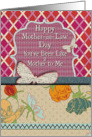 Happy Mother-in-Law Day Like a Mother to Me Flowers and Butterflies card