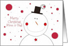 Mom and Dad Christmas Smiling Snowman with Top Hat card