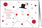 Merry Christmas Aunt & Uncle Smiling Snowman with Top Hat card