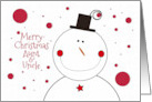 Aunt & Uncle Christmas Smiling Snowman with Top Hat card