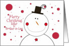 Merry Christmas Sister & Brother-in-Law Smiling Snowman card