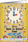Back to School Time Colorful School Clock card