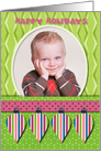 Happy Holidays Colorful Ornaments Custom Photo card