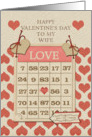 Happy Valentine’s Day to my Wife Bingo Card and Hearts card