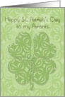 Happy St. Patrick’s Day to my Parents Irish Blessing Four Leaf Clover card