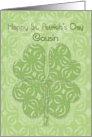 Happy St. Patrick’s Day Cousin Irish Blessing Four Leaf Clover card