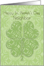 Happy St. Patrick’s Day Neighbor Irish Blessing Four Leaf Clover card