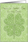 Happy St. Patrick’s Day Boss Irish Blessing Four Leaf Clover card