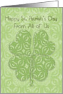 Happy St. Patrick’s Day From All of Us Irish Blessing Four Leaf Clover card